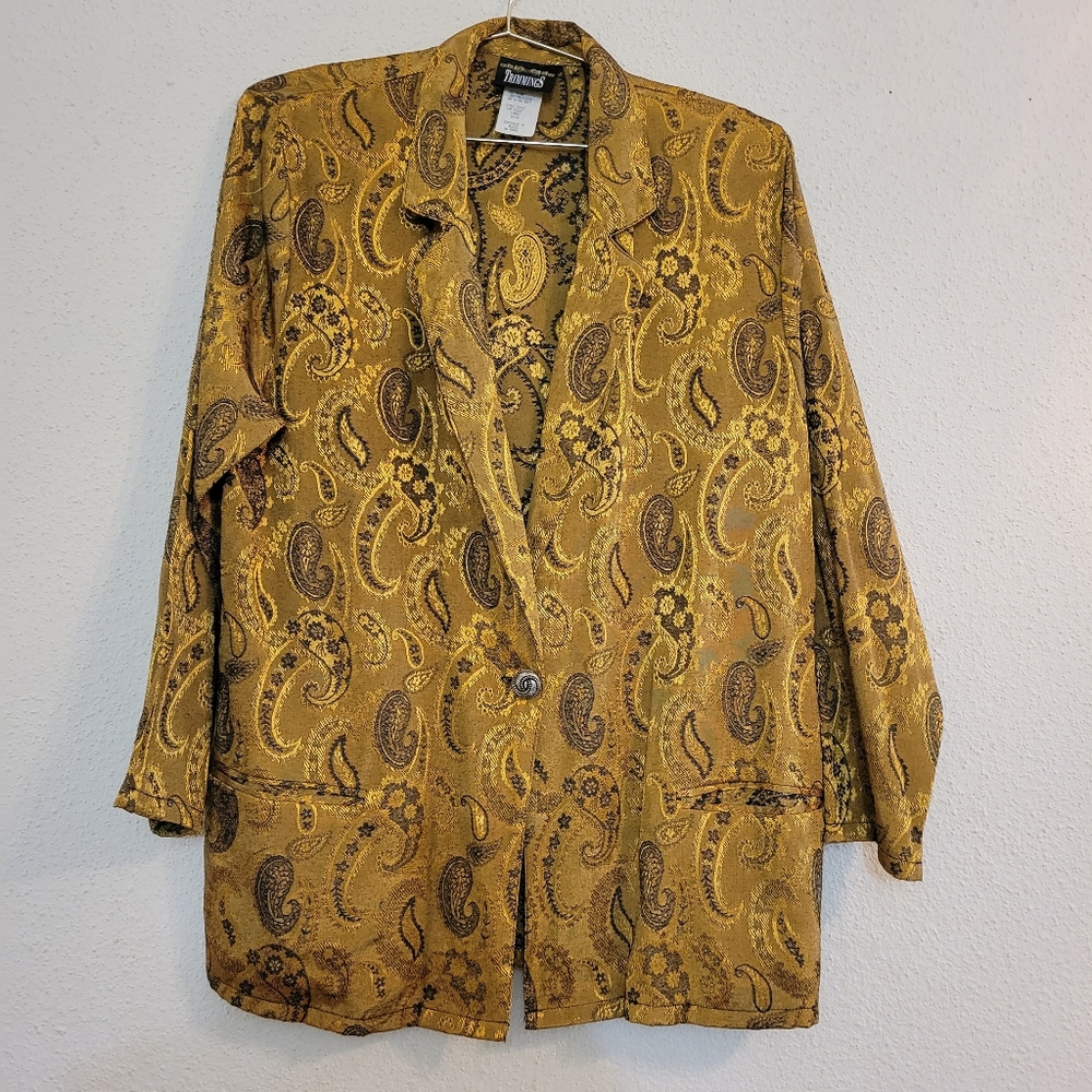 Trimmings Gold and black blazer size large
